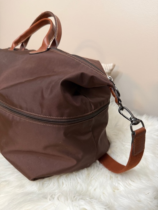 Longchamp Brown Canvas Duffel with Tan Leather Trim - Picture 4 of 11